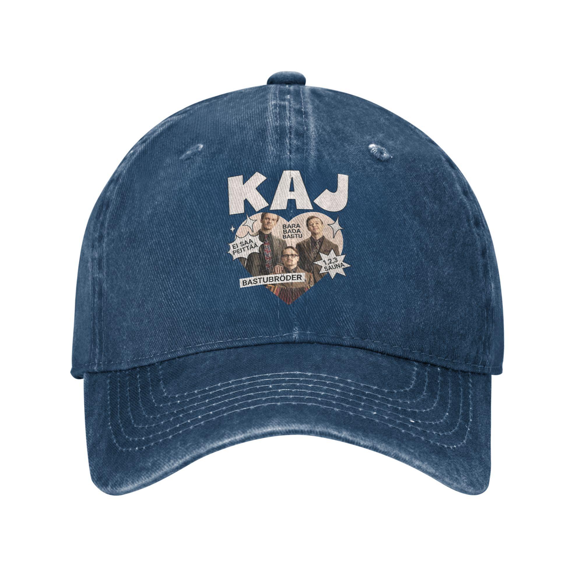

Sweden KAJ Bara Bada Bastu Unisex Baseball Cap 2025 European Song Contest Distressed Washed Caps Hat Vintage Outdoor Snapback Adjustable