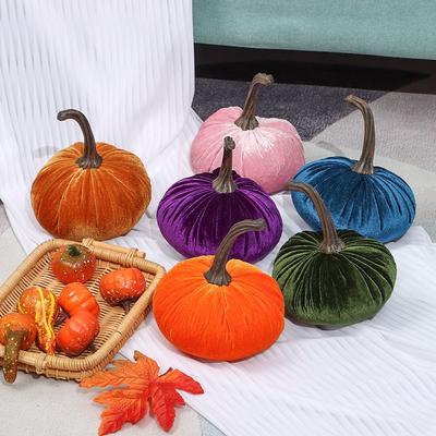 Cute Handmade Exquisite Plush Throw Pillows Velvet Pillow Soft Stuffed Pumpki Pumpkins Decor