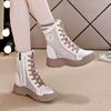 New Fashion Women's Spring Summer  Boots Mid-calf Increased Heel Short Breathable Thin Hollow Out Casual Boots