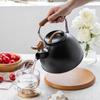Whistling Tea Kettle 3 Liters Food Grade Stainless Steel Teapot Water Kettle with Wood Pattern Anti-slip HandlePerfect for Home