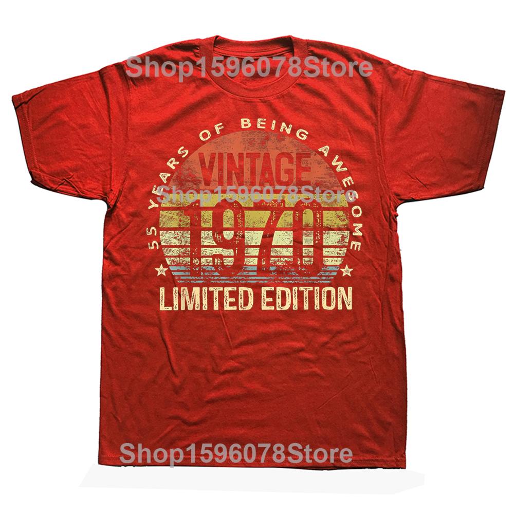 Vintage 1970 Limited Edition 55YearOld Gifts 55th Birthday Tshirt Men Hip Hop Oversized T Shirt 100 Cotton Comfort Tshirts