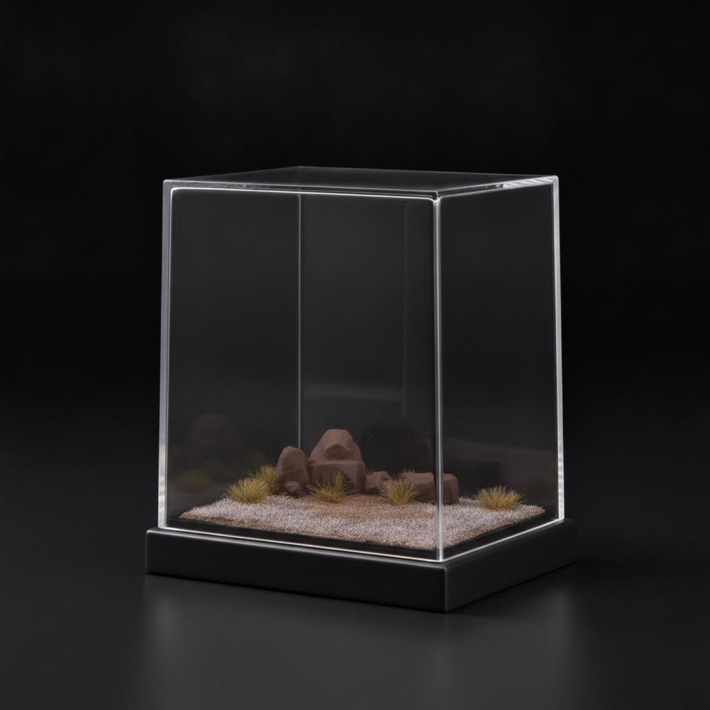 Acrylic Display Case with Dust Cover Dustproof Miniature Clear