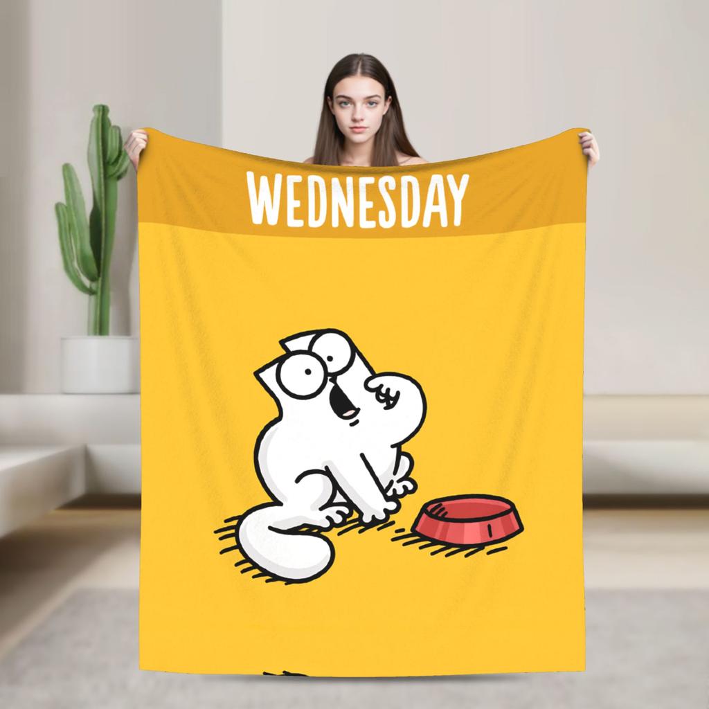 Simons Cat Cute Animal Anime Blanket Quality Warm Soft  Bedding Throws Winter Kids Outdoor Print Bedspread