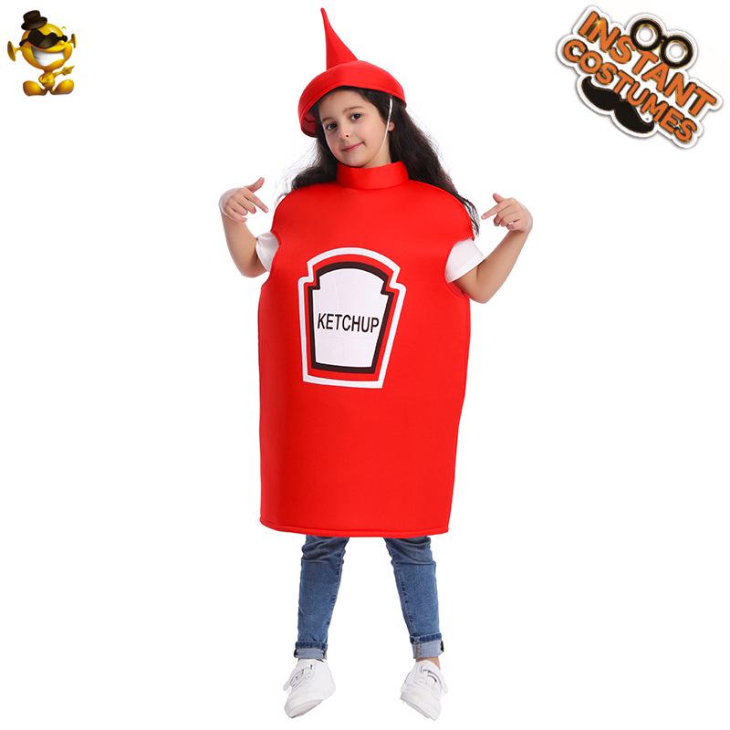 Funny Ketchup Costume for Kids - Prank Mustard Outfit for Halloween or Carnival