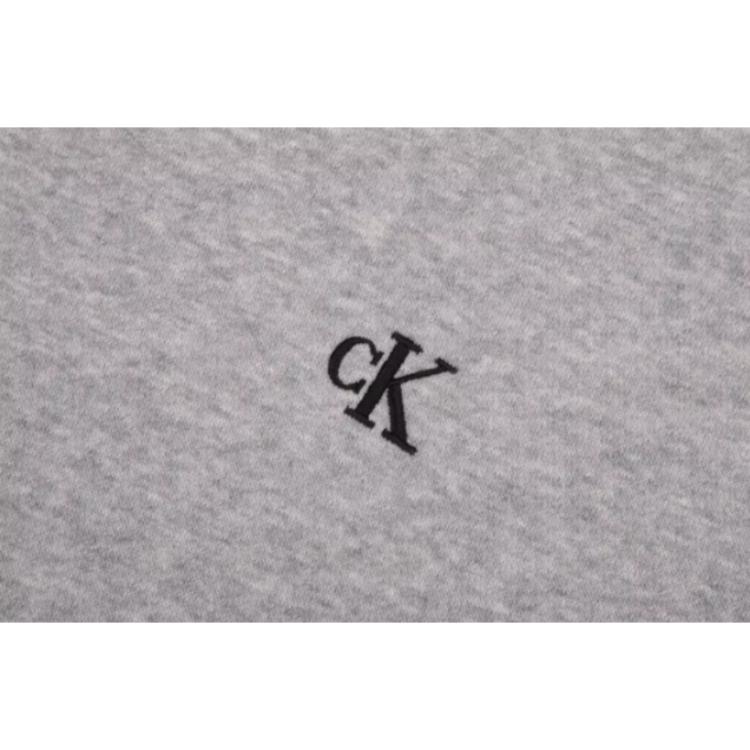 Calvin Klein Solid Color Embroidered Letter Casual Round Neck Long Sleeve Sweatshirt Men Sweatshirt Coconut-Gray 40QM430-CVP