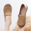 Summer new round head hollow breathable hole shoes soft leather muffin sole comfortable shoes sandals women