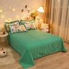 Cotton Checkered Bed Skirt Thickened Wear-resistant Bed Cover Pillowcase Three Piece Set Anti Slip and Dustproof Bedspread Sheet