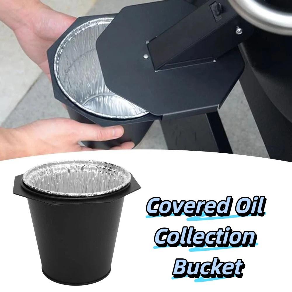 13pcs Rust-Proof Lidded Smoker Drip Bucket Sturdy Metal Material Portable Oil Drip Catcher  Picnic
