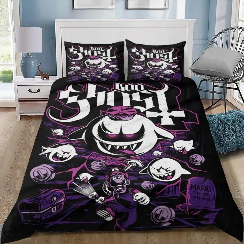 B-Boo Ghost Duvet Cover Pillowcase 3D Print King B-Boo Bedding Set Bedroom Bed Twin Full Queen Size for Kids Children Room gift