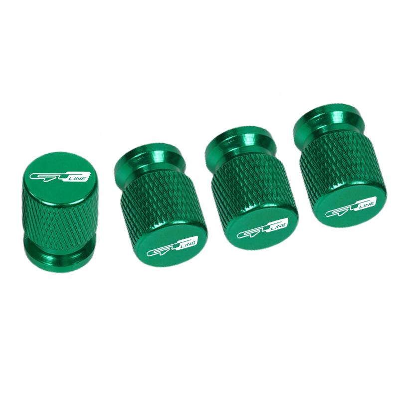 AANC1 4pcs Car CNC Aluminum Tire Valve Air Port Stem Cover Caps For Kia GT Line Sportage Ceed Picanto K5 K3 Stonic Accessories