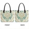  Boho Floral Canvas Tote Bag Large Casual Shoulder Handbag for Daily Use