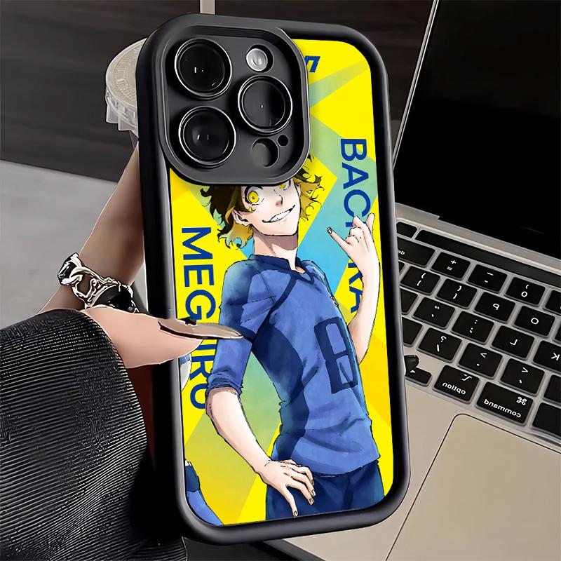Phone Case for iPhone 17 Air 16E 15 16 Pro Max Anime Blue L-Lock Desgin Cover 14 Plus 13 12 Mini Soft Shell Silicone Fundas