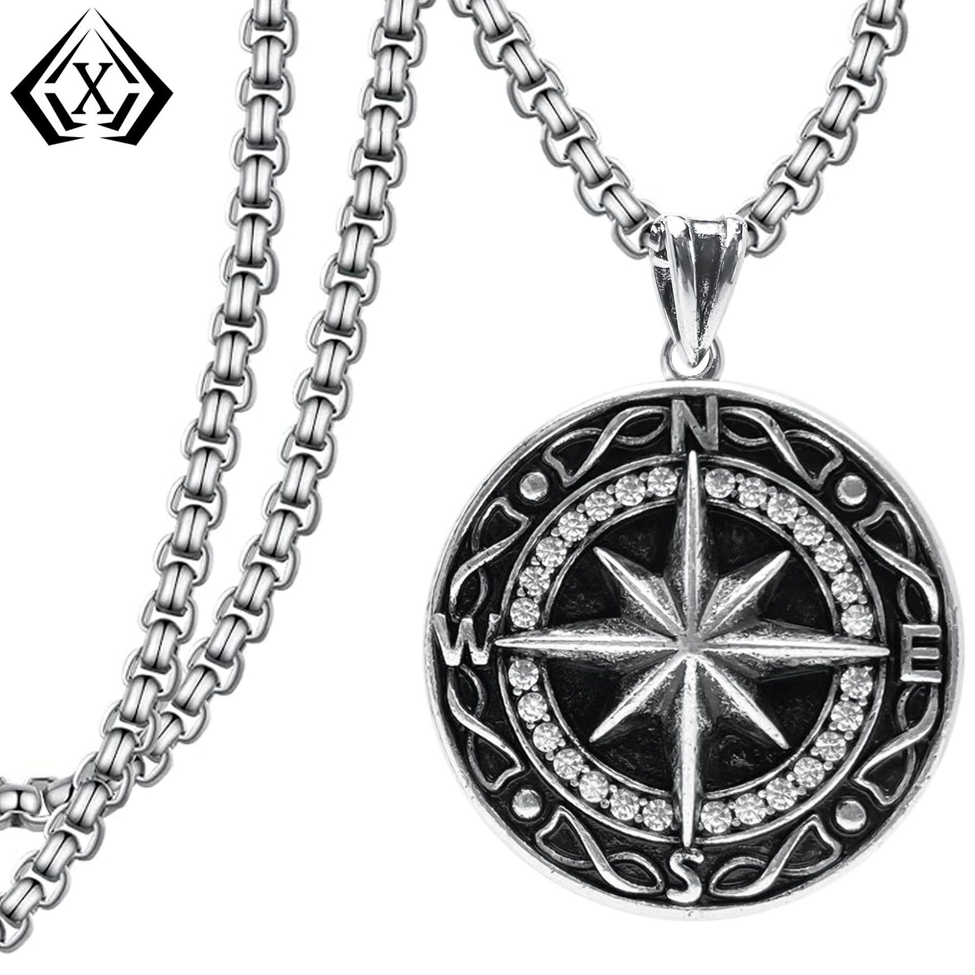 Подвеска-компас TK: Любопытный нишевый дизайн, панк хип-хоп готический темный стиль, ожерелье в стиле тяжелой промышленности