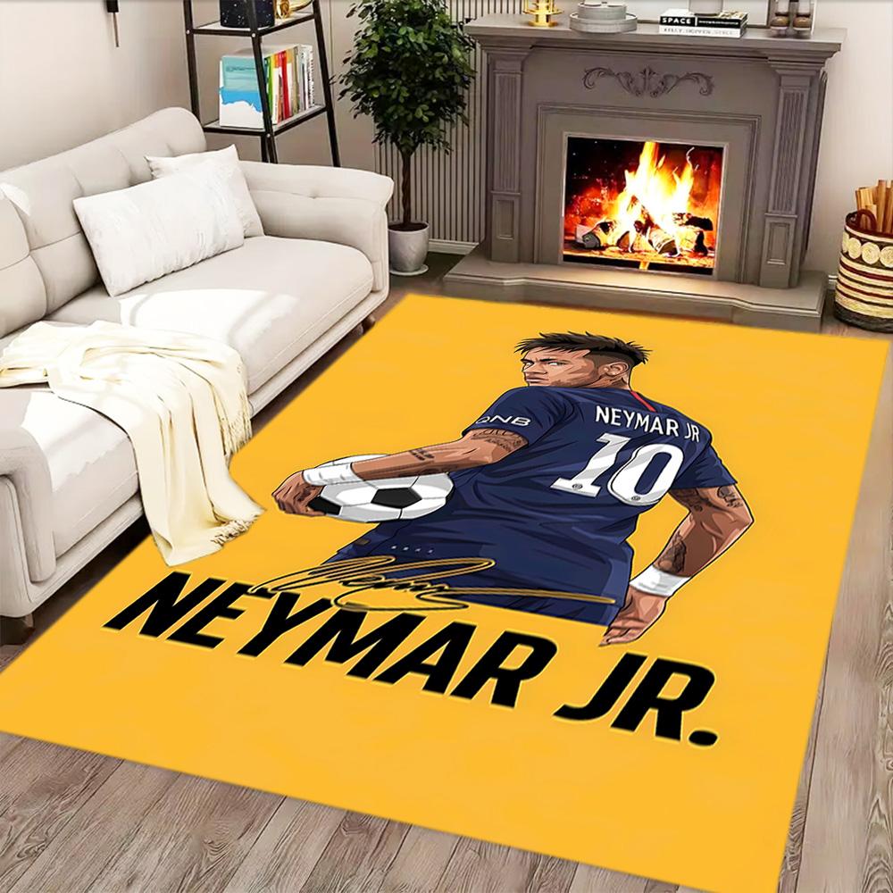 Brazilian Football Stars rug for living rooms, bedrooms, home décor, and as gifts.