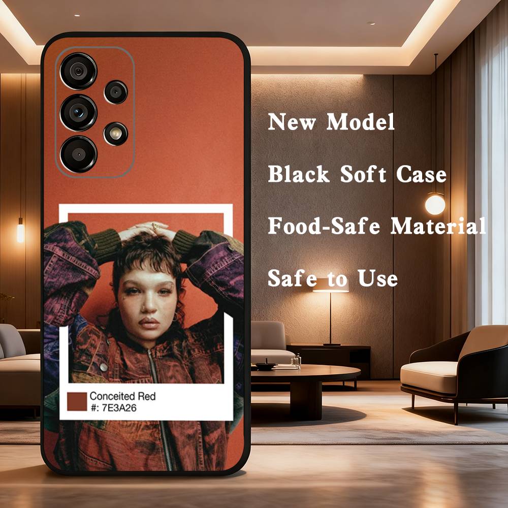L-Lola Young Messy For Samsung Galaxy A73,31,Note,22,71,53,32,72,41,8,9,52,J7,Soft Black Silicone Cover Case