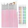 VNZ Nail Art Kit met 48 Glitter Flesjes, 100 Kunstnagels, 5 Nail Art Tapes, 15 Kwasten, 5 Dotting Pennen en 2 Nagellijmen - Complete Set voor DIY Na