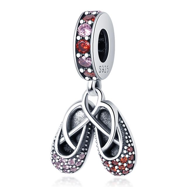 Argint 925 Tocuri înalte Patine Papuci Pantofi Pandantive Fit Charms Brățară Mărgele Bijuterii pentru femei