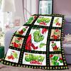 Cute Cartoon "The Grinch" Print Blanket – Warm Winter Flannel Throw; Festive, Unique Sofa & Nap Blanket