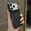 Litchi leather pattern PC crystal goggles for iPhone17Pro mobile phone case magnetic suction Apple 16 anti-drop protective case