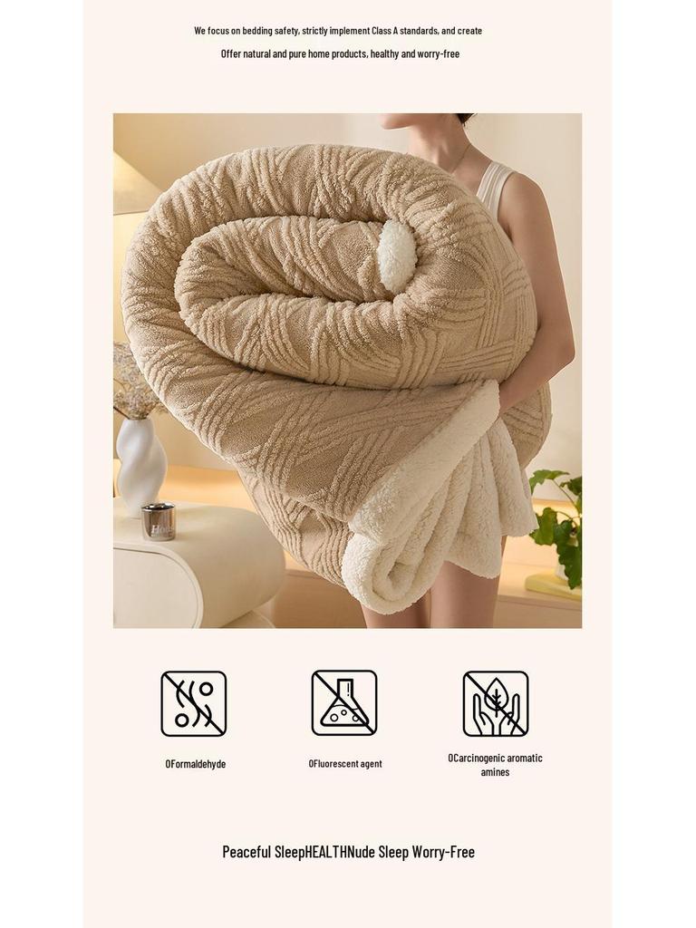 Gemütliche doppellagige Flanell- und Lammwoll-Decke für den Winter - Ideal für Sofa, Nickerchen oder Klimaanlagen-Nutzung