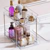 Cabinet Pull Out Shelves Stackable Transparent Storage Rack For Cosmetics 2 Tier Clear Pantry Organization And Storage Bathroom
