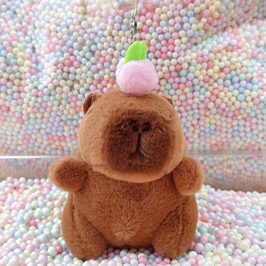 Little Red Book Capybara & Guinea Pig Plush Keychain Ornament