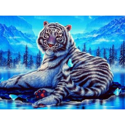5D-Diamantgemälde, Tiger, voller Bohrer, runder Diamant, Stickerei, Kreuzstich