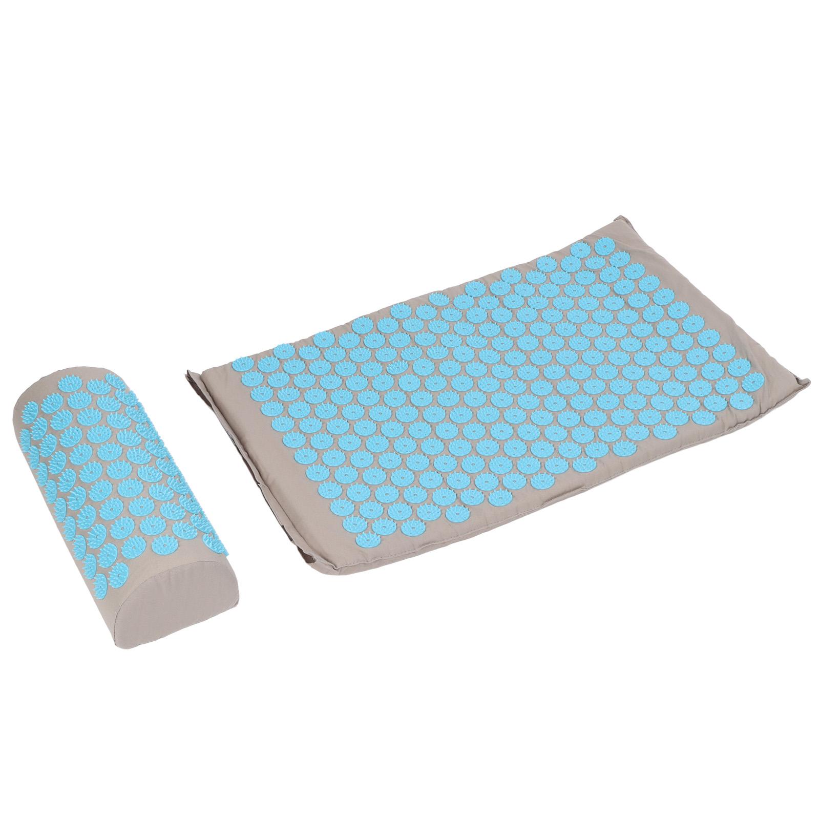 

Массажный коврик из полиэстера и хлопка, акупунктурный массажер, подушка для акупунктуры с подушкой, серый, синий синий