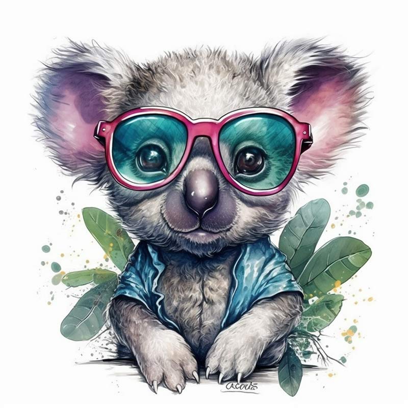 Cute Koala Animal Wall Sticker Baby Kids Room Decoration Mural Self-adhesive Bedroom Home Wallpaper Nursery Decor Transparent Decals M446