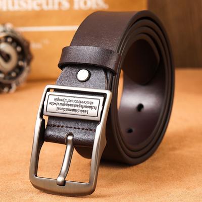 Neu Leder Rindsleder herren Gürtel Mode Metall Legierung Pin Schnalle Erwachsene Luxus Marke Jeans Business Casual Taille Männlichen Gurt Marke