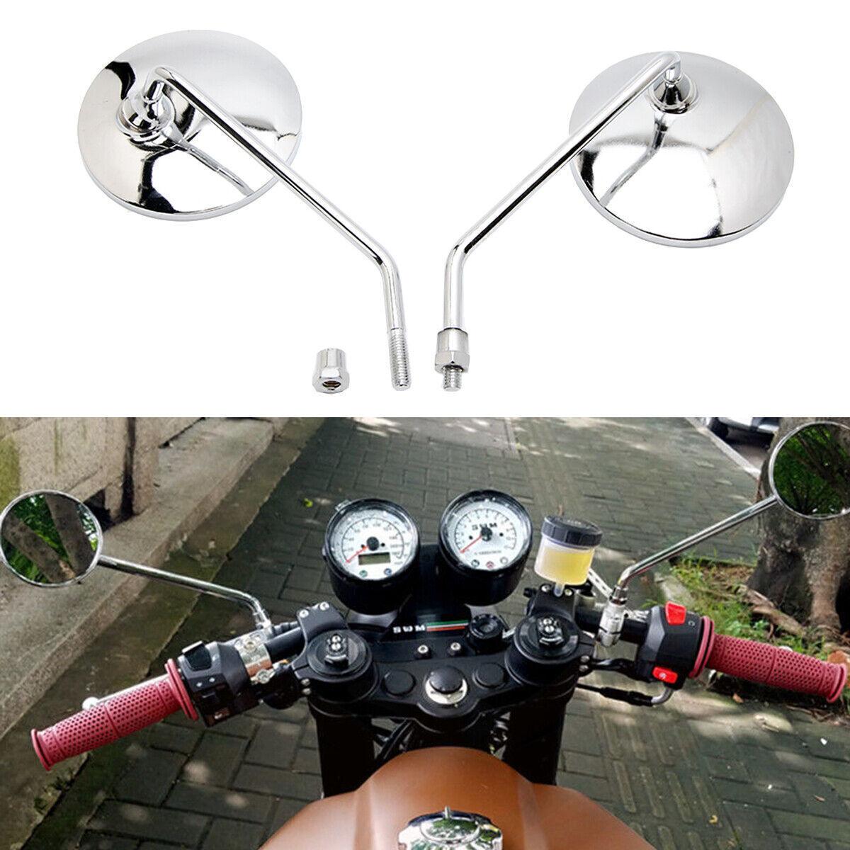 For Triumph Bonneville T100 Motorcycle Side Rear View Mirrors 10mm Chrome Round
