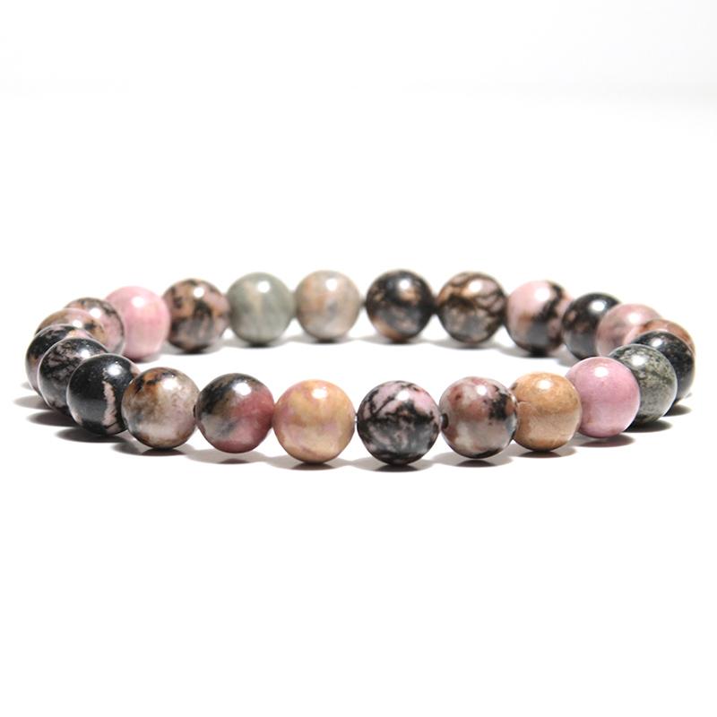 New Simple Style 8mm Gemstone Stretch Beaded Bracelet Men Women Natural Tiger Eyes Lava Onyx Stone Hand Accessories Pulseria