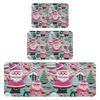 Christmas Kitchen Anti-slip Mat Carpet Flannel Door Mat Three-piece Set 45*120CM/50*80CM/40*60CM