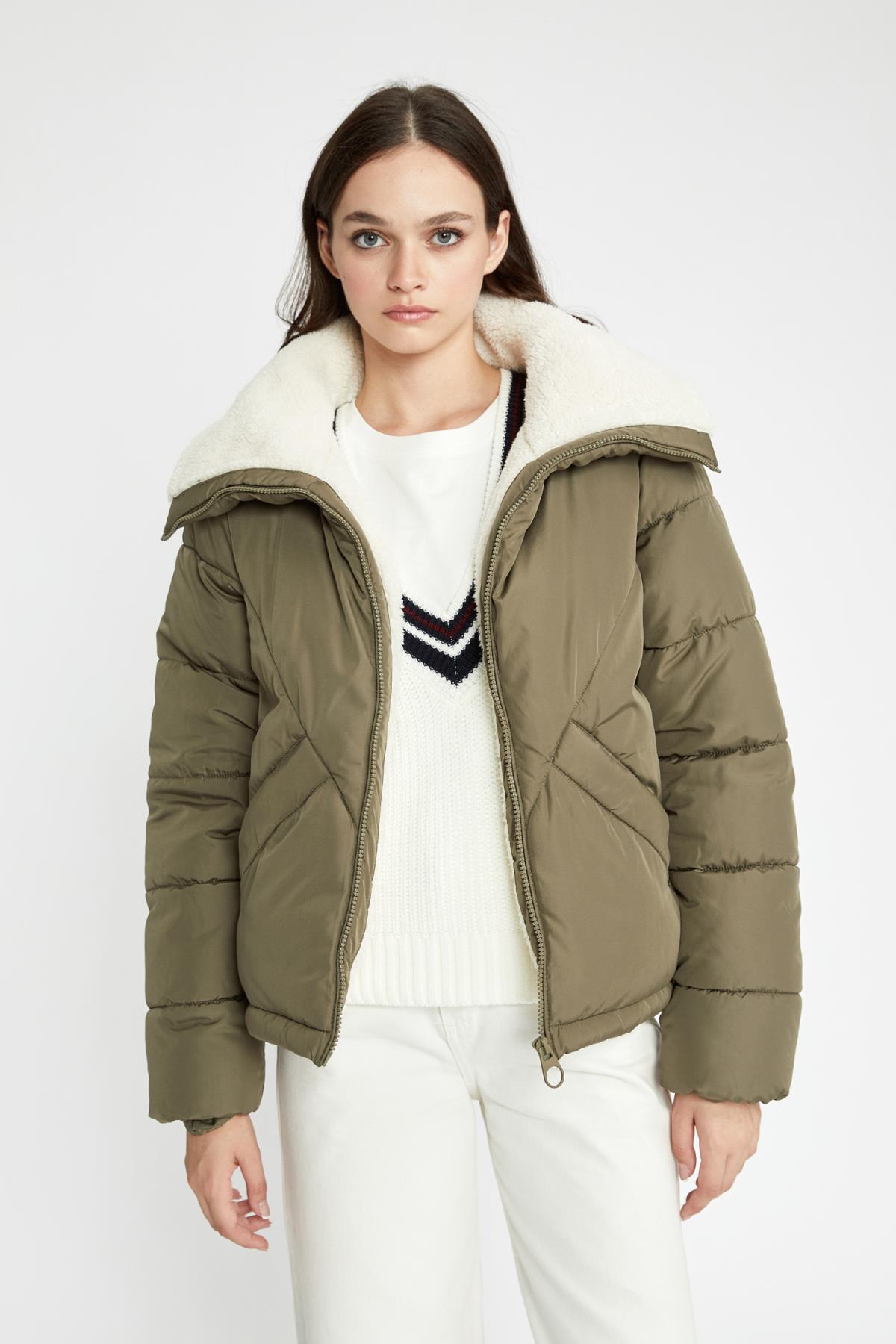 

Женская модная куртка-пуховик, парки с воротником-стойкой и двойными карманами, водоотталкивающие стеганые пальто на молнии XXXL