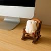 Mini Hand Carved Bear Figurines Solid Wood Polar Bear Crafts Small Chair Ornaments  Table Decorate