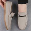 Fashion New British Style Metal Buckle Men's Loafers Handmade Footwear Leisure Walk Genuine Leather Comfortable Driving Large Size Shoes