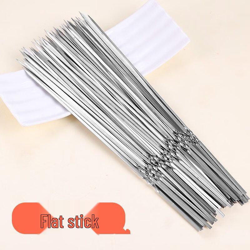 Outdoor 304 Stainless Steel Flat BBQ Skewers
