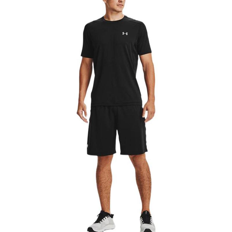 Under Armour Solid Color Logo Elastic Sports Shorts Men Bottoms Black 1361511-001