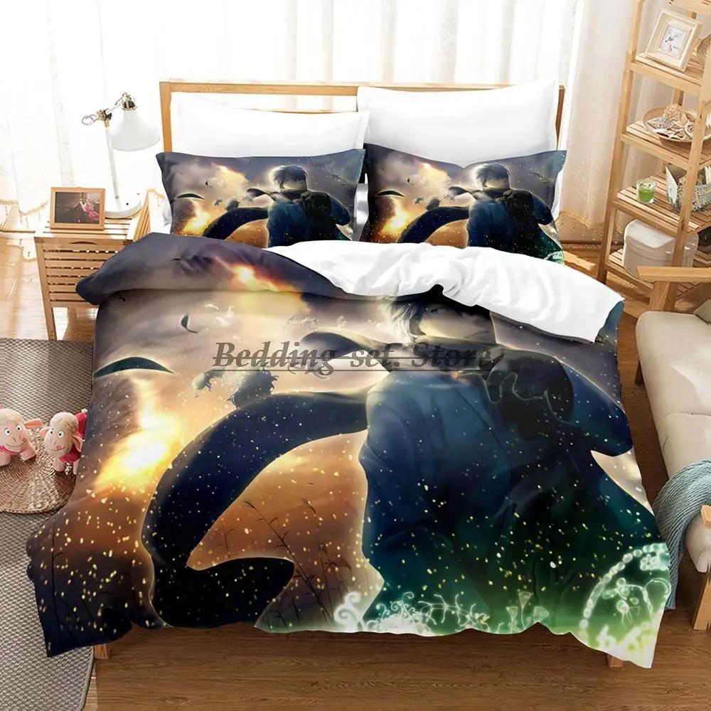 Mushishi Bedding Set Single Twin Full Queen King Size Bed Set Aldult Kid Bedroom Duvetcover Sets 3D Anime Bed Sheet Set