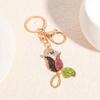 Flower Keychain Multicolor Rhinestone Crystal Car Keyring Women'S Handbag Pendant Fashion Backpack Accessory Souvenir Gift Pink