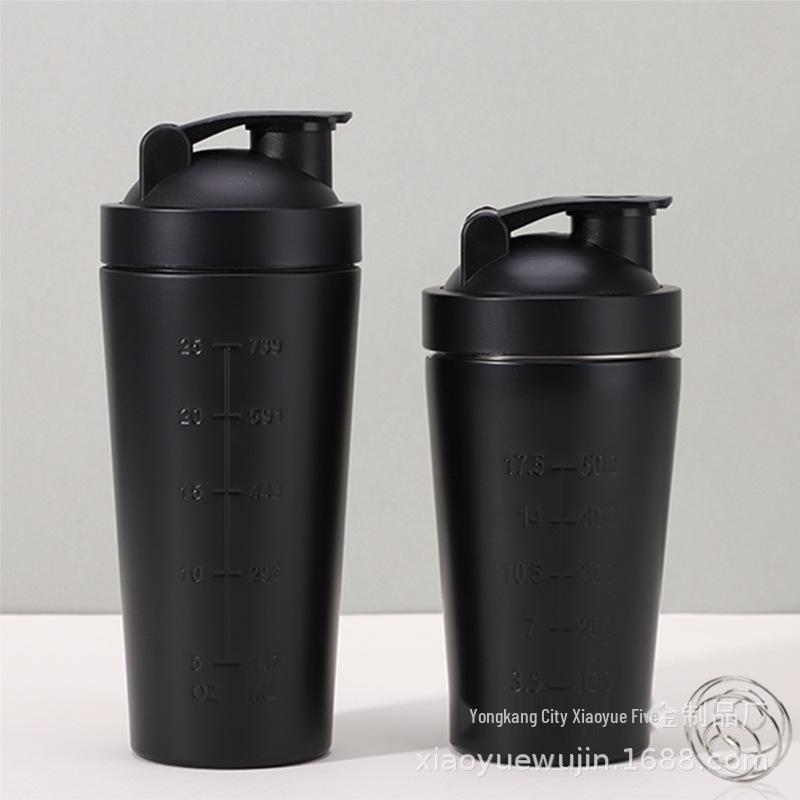 Stainless Steel Shaker Cup - Large Capacity Sports Water Bottle for Fitness & Protein Mixing