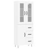 Highboard White 69.5 x 34 x 180 cm Particleboard