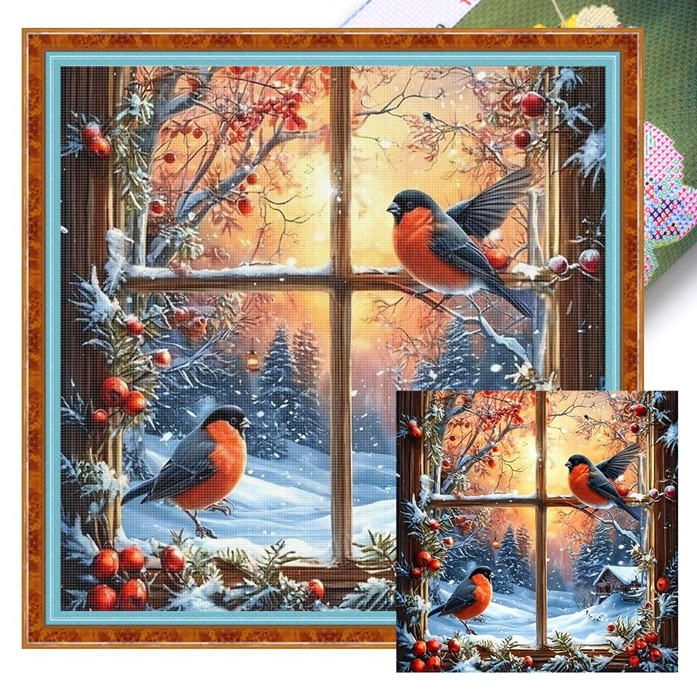 Winter Printed Cross Stitch Kit DIY 11CT Embroidery Craft Set Home Decoration