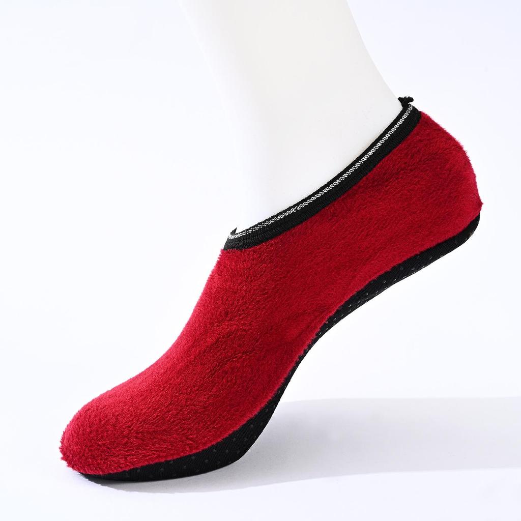 Women's Solid Color Non-Slip Velvet Thick Floor Socks for Autumn and Winter
