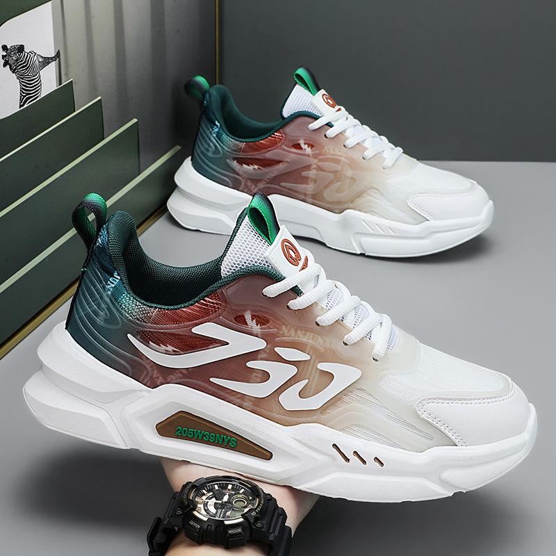 

Putian men s shoes shock-absorbing sports shoes spring and autumn popcorn soft-soled summer breathable mesh casual thick-soled running shoes 45