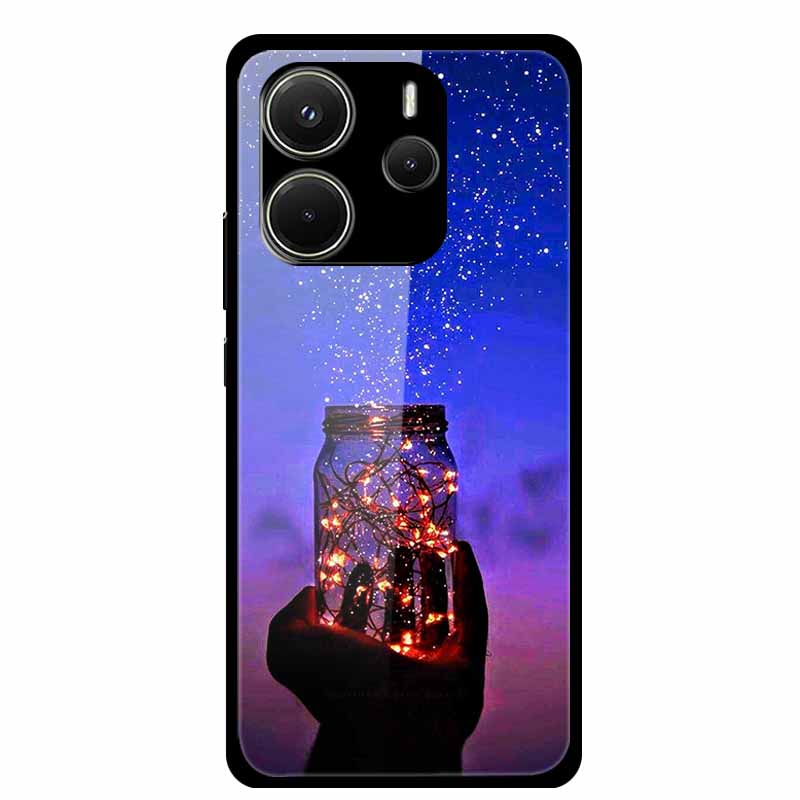 Case For Redmi Note 14 4G Case Note14 Coque Tempered Glass Hard Back Cover For Xiaomi Redmi Note 14 5G Phone Case Soft Bumper