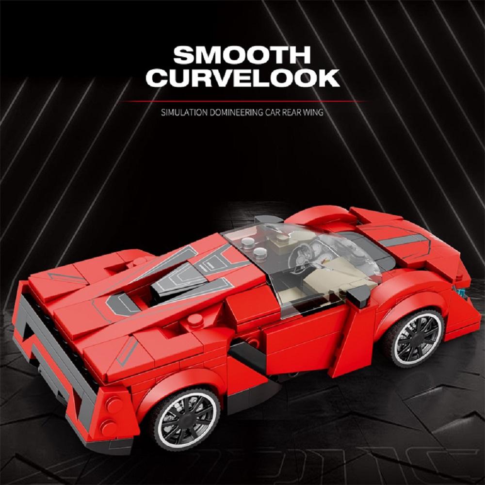 Red Sports Car Building Block 301PCS City Vehicle Classic Racing Car Model Bricks Toys  Creative Collention Gift