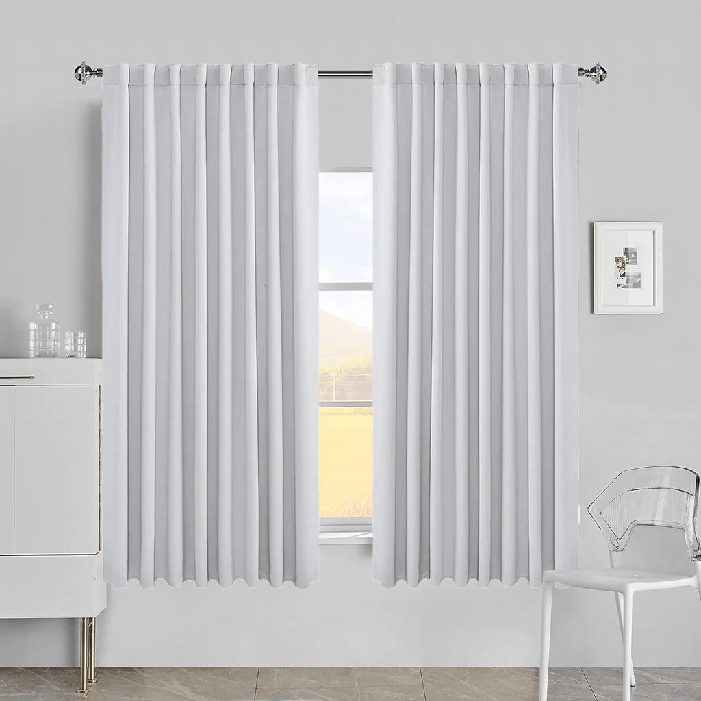 Blackout Curtains for Living Room Darkening Functional Heading Solid Bedroom Curtains Ready-made Thermal Insulated Window Drapes
