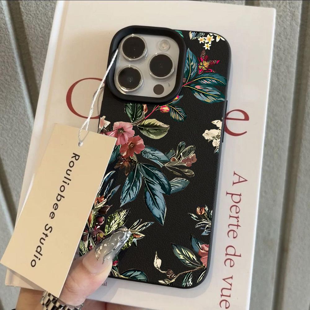 Nature Cool Flower Lily Luxury Lichee leather pattern Phone Case For Redmi Note 14 13 12 11 10 9 8 Pro Plus 4G 5G Shockproof