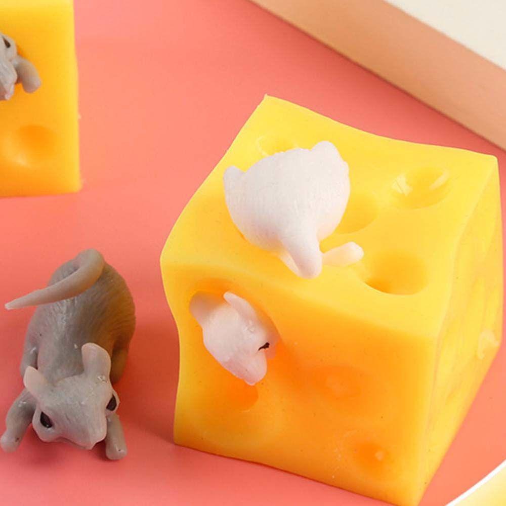 Toy Cheese Block Mouse Steal Cheese Sloth Hide And Seek Stress Relief Mouse and Cheese Toy